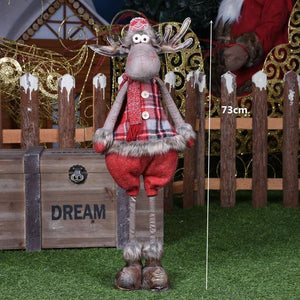 47cm Retractable Christmas Santa Claus/Snowman Dolls Standing Navidad Figurine Christmas tree Ornaments Kids Christmas Gifts Toy - agoradevshop