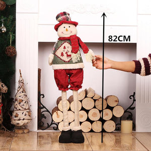 47cm Retractable Christmas Santa Claus/Snowman Dolls Standing Navidad Figurine Christmas tree Ornaments Kids Christmas Gifts Toy - agoradevshop