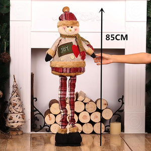 47cm Retractable Christmas Santa Claus/Snowman Dolls Standing Navidad Figurine Christmas tree Ornaments Kids Christmas Gifts Toy - agoradevshop