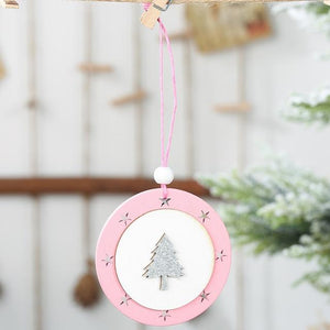 Pink wooden five-pointed star angel elk christmas tree pendants hanging ornament christmas decorations for home navidad 2020 (james update 2) - agoradevshop