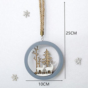 2020 New Year Natural Xmas Elk Wood Craft Christmas Tree Ornament Noel Christmas Decoration for Home Wooden Pendant Navidad Gift - agoradevshop