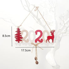 Load image into Gallery viewer, 2020 New Year Natural Xmas Elk Wood Craft Christmas Tree Ornament Noel Christmas Decoration for Home Wooden Pendant Navidad Gift - agoradevshop