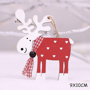 2020 New Year Natural Xmas Elk Wood Craft Christmas Tree Ornament Noel Christmas Decoration for Home Wooden Pendant Navidad Gift - agoradevshop