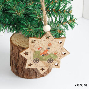 2020 New Year Natural Xmas Elk Wood Craft Christmas Tree Ornament Noel Christmas Decoration for Home Wooden Pendant Navidad Gift - agoradevshop