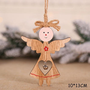 2020 New Year Natural Xmas Elk Wood Craft Christmas Tree Ornament Noel Christmas Decoration for Home Wooden Pendant Navidad Gift - agoradevshop