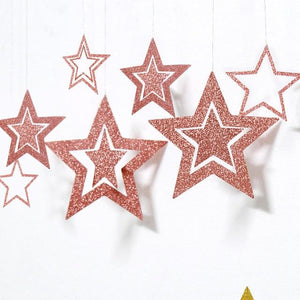 7pcs/lot Twinkle Star Paper Pendant Garland Ornaments Christmas Decorations for Home New Year - agoradevshop