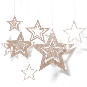 7pcs/lot Twinkle Star Paper Pendant Garland Ornaments Christmas Decorations for Home New Year - agoradevshop