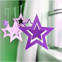 Load image into Gallery viewer, 7pcs/lot Twinkle Star Paper Pendant Garland Ornaments Christmas Decorations for Home New Year - agoradevshop