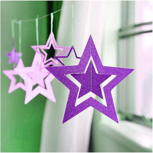 7pcs/lot Twinkle Star Paper Pendant Garland Ornaments Christmas Decorations for Home New Year - agoradevshop