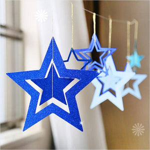 7pcs/lot Twinkle Star Paper Pendant Garland Ornaments Christmas Decorations for Home New Year - agoradevshop