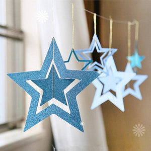 7pcs/lot Twinkle Star Paper Pendant Garland Ornaments Christmas Decorations for Home New Year - agoradevshop