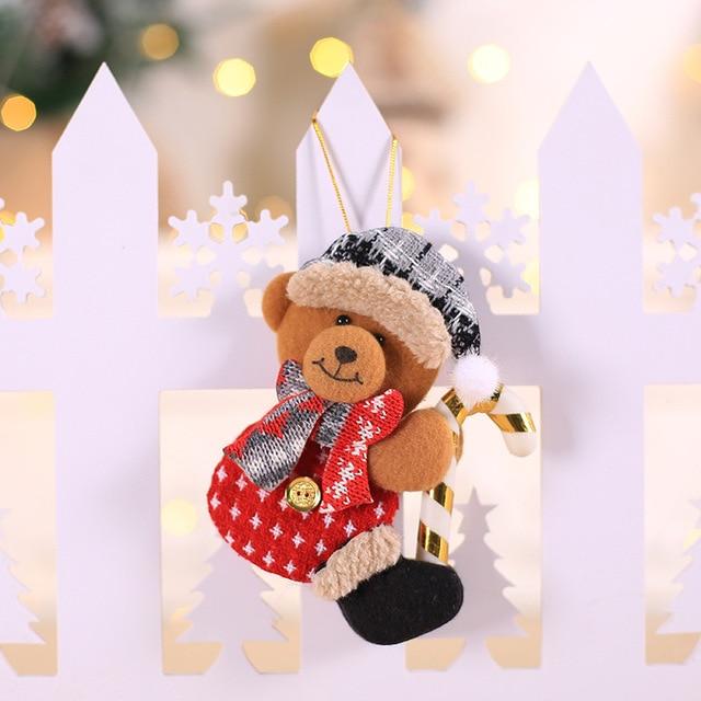 Christmas Decoration Santa Claus Hold Gift Box Doll for Home Decor Xmas Tree Pendants toy New Year Drop Ornaments Kids Gift - agoradevshop