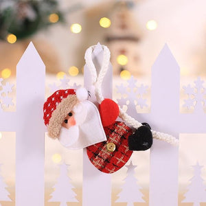 Christmas Decoration Santa Claus Hold Gift Box Doll for Home Decor Xmas Tree Pendants toy New Year Drop Ornaments Kids Gift - agoradevshop