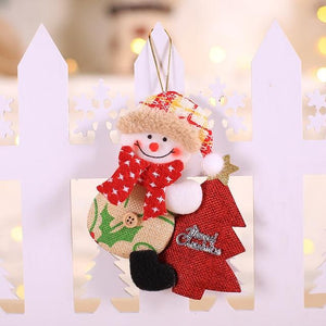 Christmas Decoration Santa Claus Hold Gift Box Doll for Home Decor Xmas Tree Pendants toy New Year Drop Ornaments Kids Gift - agoradevshop