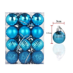 24pcs 30mm Christmas Tree Ball Decoration Party Hanging Ornament Bauble Drop Pendant Xmas Decorations For Home Gift Drop Ship - agoradevshop