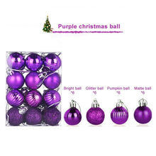 Load image into Gallery viewer, 24pcs 30mm Christmas Tree Ball Decoration Party Hanging Ornament Bauble Drop Pendant Xmas Decorations For Home Gift Drop Ship - agoradevshop