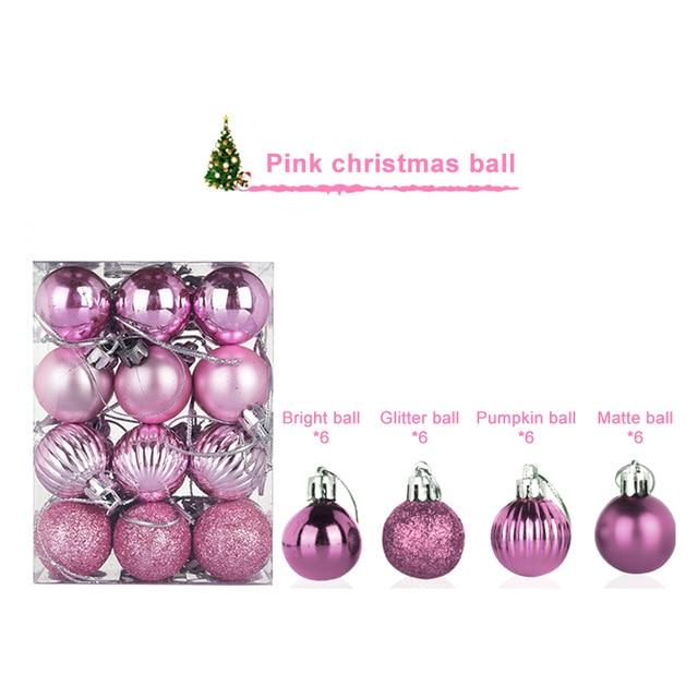 24pcs 30mm Christmas Tree Ball Decoration Party Hanging Ornament Bauble Drop Pendant Xmas Decorations For Home Gift Drop Ship - agoradevshop