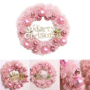 30/40cm Christmas Decoration Pink Christmas Wreath Rattan Ring Shopping Mall Window Scene Ornaments Artificial Christmas Wreath - agoradevshop