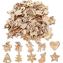 Load image into Gallery viewer, 50pcs Wooden Christmas Snowflakes DIY Christmas Decorations For Home Mini Tree Ornaments Xmas Gift Happy New Year 2020 Decor - agoradevshop