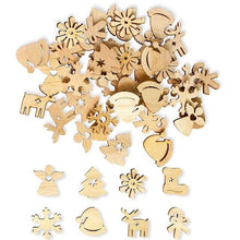 Load image into Gallery viewer, 50pcs Wooden Christmas Snowflakes DIY Christmas Decorations For Home Mini Tree Ornaments Xmas Gift Happy New Year 2020 Decor - agoradevshop