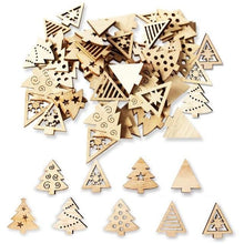 Load image into Gallery viewer, 50pcs Wooden Christmas Snowflakes DIY Christmas Decorations For Home Mini Tree Ornaments Xmas Gift Happy New Year 2020 Decor - agoradevshop