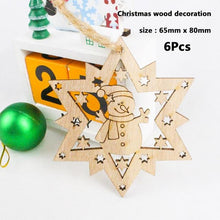 Load image into Gallery viewer, 50pcs Wooden Christmas Snowflakes DIY Christmas Decorations For Home Mini Tree Ornaments Xmas Gift Happy New Year 2020 Decor - agoradevshop