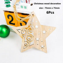 Load image into Gallery viewer, 50pcs Wooden Christmas Snowflakes DIY Christmas Decorations For Home Mini Tree Ornaments Xmas Gift Happy New Year 2020 Decor - agoradevshop