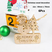 Load image into Gallery viewer, 50pcs Wooden Christmas Snowflakes DIY Christmas Decorations For Home Mini Tree Ornaments Xmas Gift Happy New Year 2020 Decor - agoradevshop