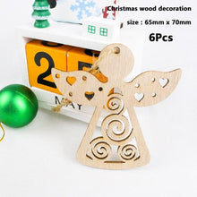 Load image into Gallery viewer, 50pcs Wooden Christmas Snowflakes DIY Christmas Decorations For Home Mini Tree Ornaments Xmas Gift Happy New Year 2020 Decor - agoradevshop