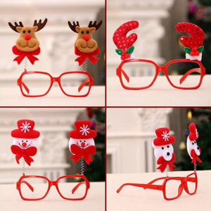 1PCS Lovely Christmas Decorative Glasses Frame Multi-pattern Santa Claus Snowman Bear Elk New Year Xmas Decoration Kids Children - agoradevshop