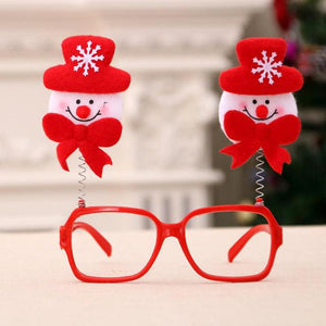 1PCS Lovely Christmas Decorative Glasses Frame Multi-pattern Santa Claus Snowman Bear Elk New Year Xmas Decoration Kids Children - agoradevshop