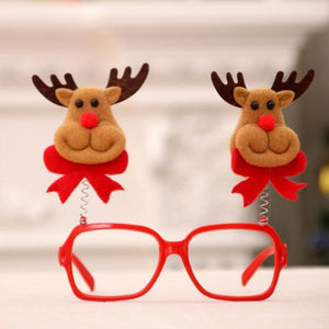 1PCS Lovely Christmas Decorative Glasses Frame Multi-pattern Santa Claus Snowman Bear Elk New Year Xmas Decoration Kids Children - agoradevshop