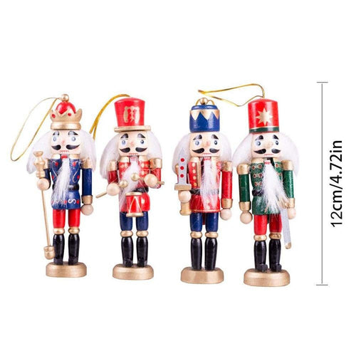 1Pcs 12cm Wooden Nutcracker Soldier Merry Christmas Decoration New Year Decor Kids Doll Pendants Ornaments for Xmas Tree Decor,Q - agoradevshop